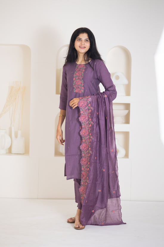 Kavya salwar suit with shawl in purple