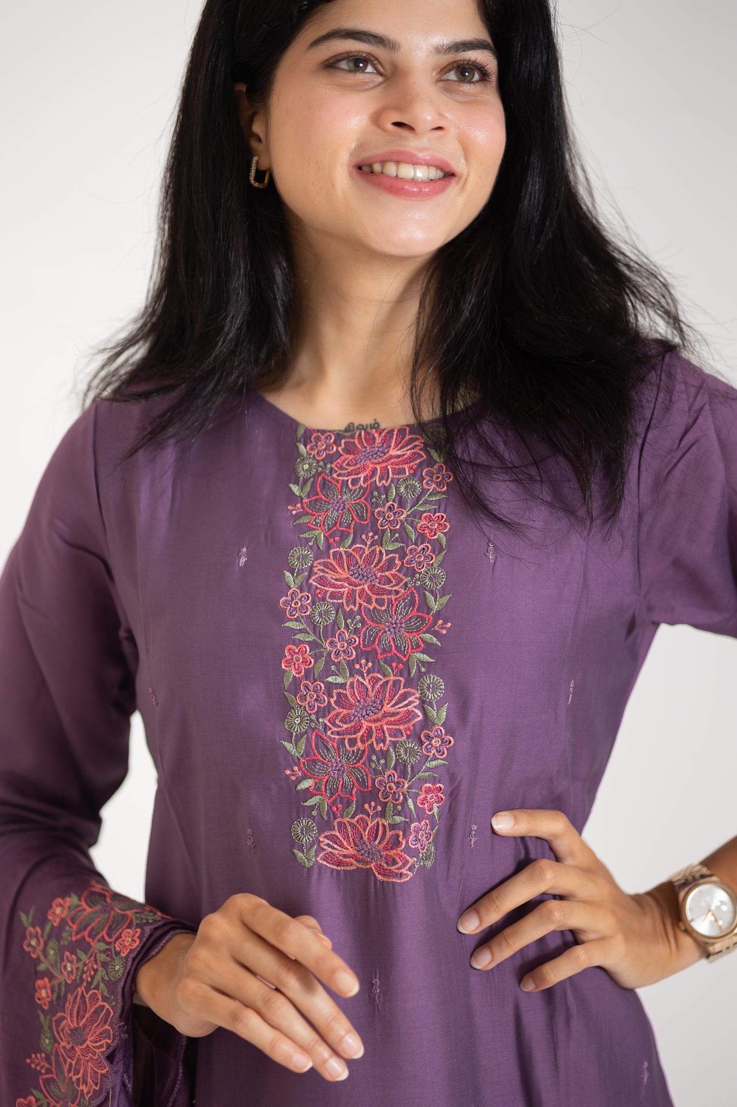 Kavya salwar suit with shawl in purple