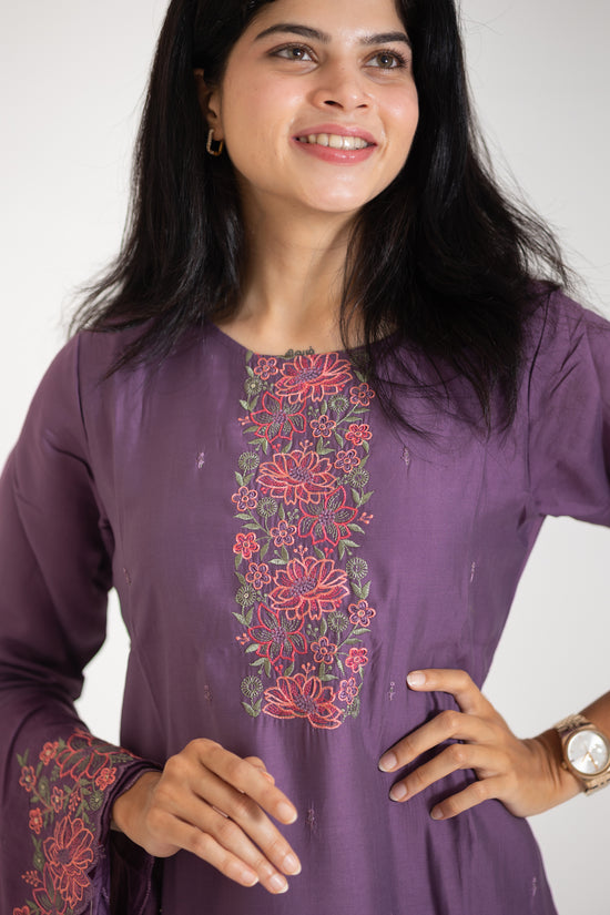 Kavya salwar suit with shawl in purple