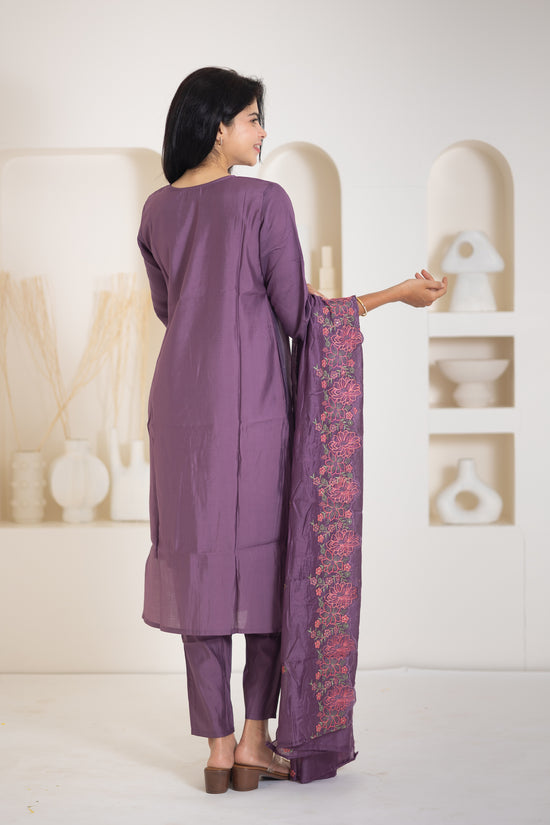 Kavya salwar suit with shawl in purple