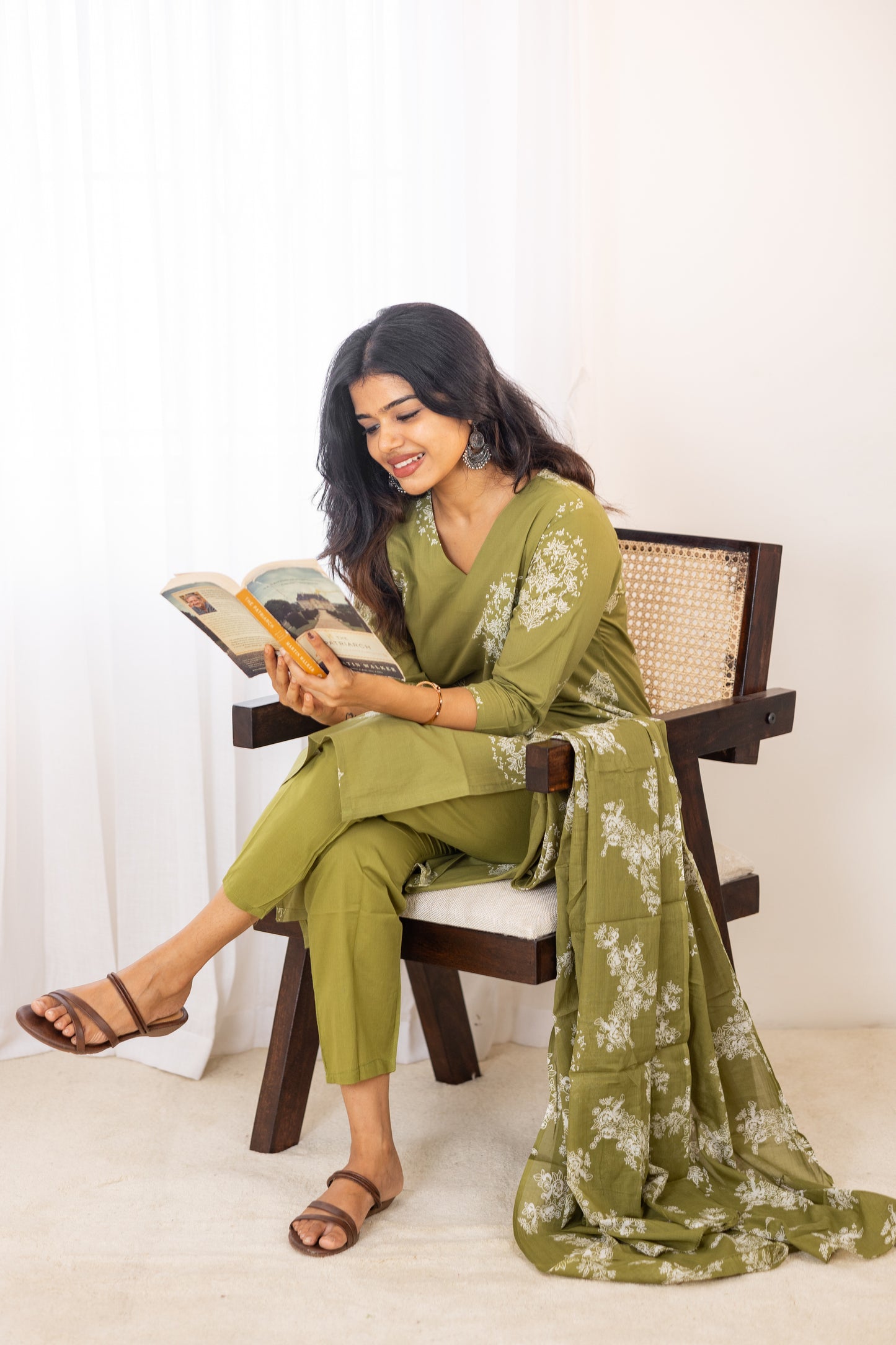 Mrinal salwar set in olive green
