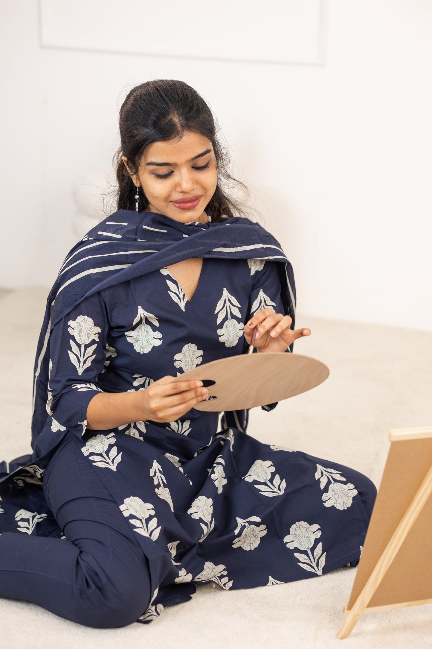 Tamara salwar set in navy blue