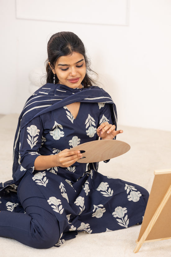 Tamara salwar set in navy blue