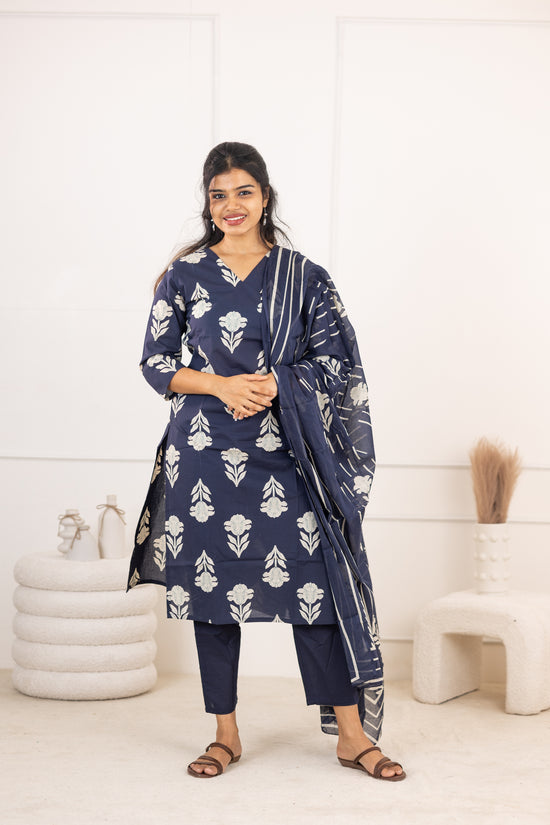 Tamara salwar set in navy blue