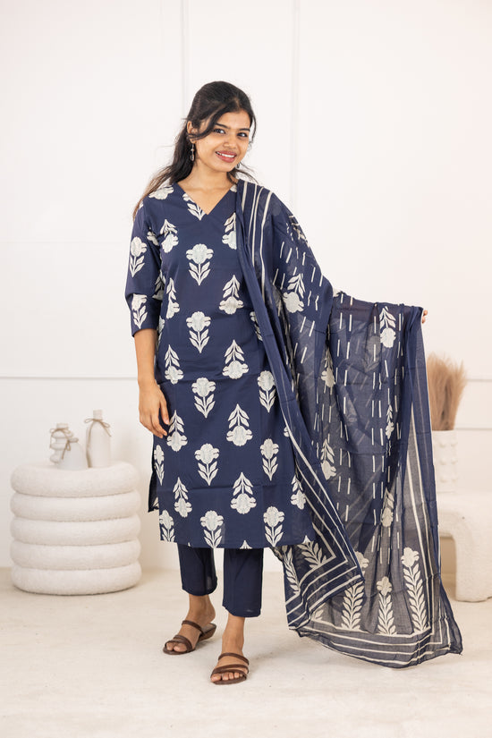 Tamara salwar set in navy blue