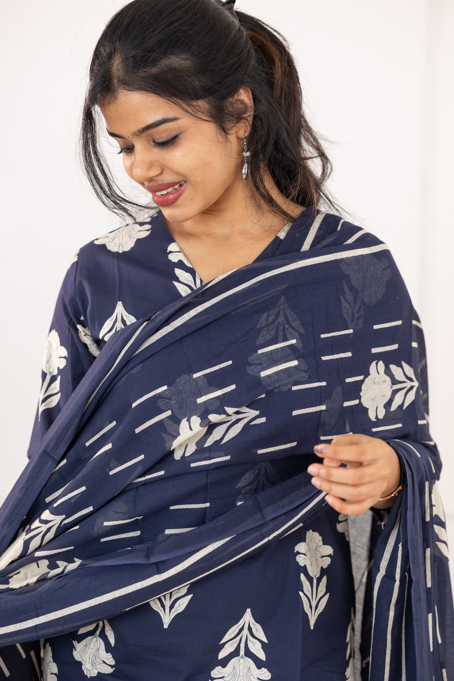 Tamara salwar set in navy blue