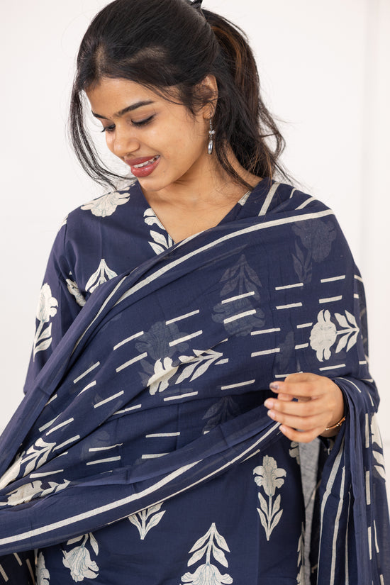 Tamara salwar set in navy blue