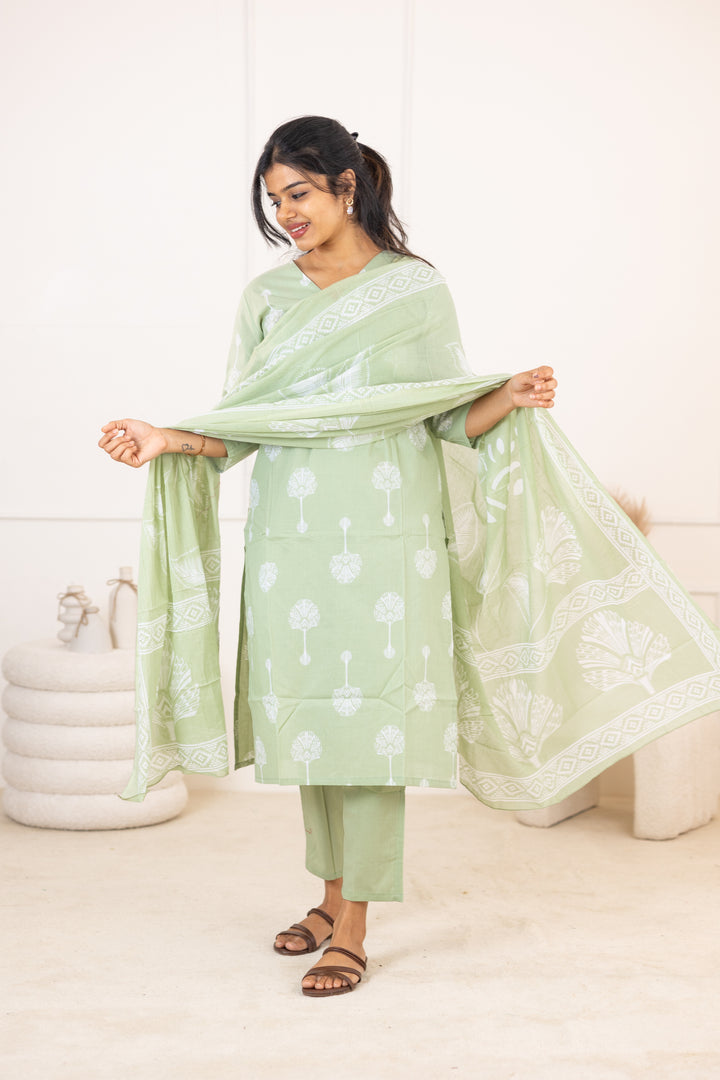 Mayuri salwar set in sage green