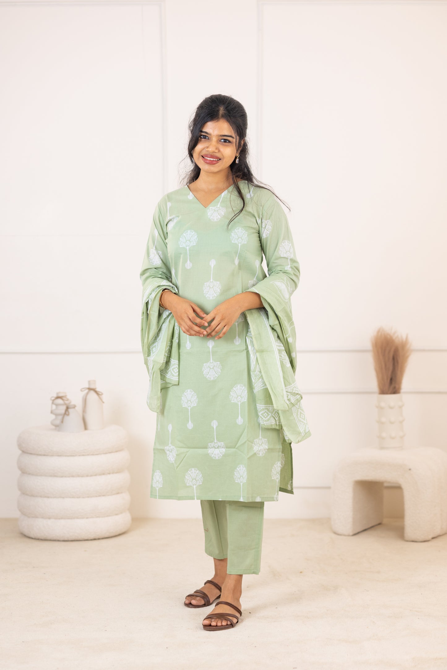 Mayuri salwar set in sage green
