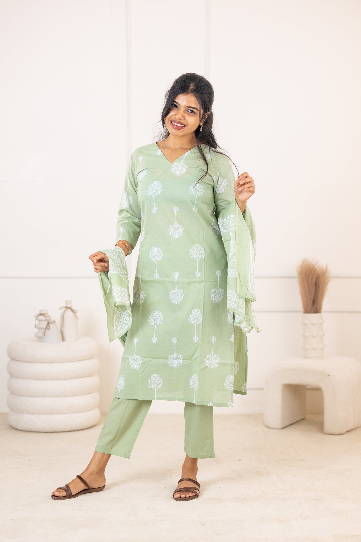 Mayuri salwar set in sage green