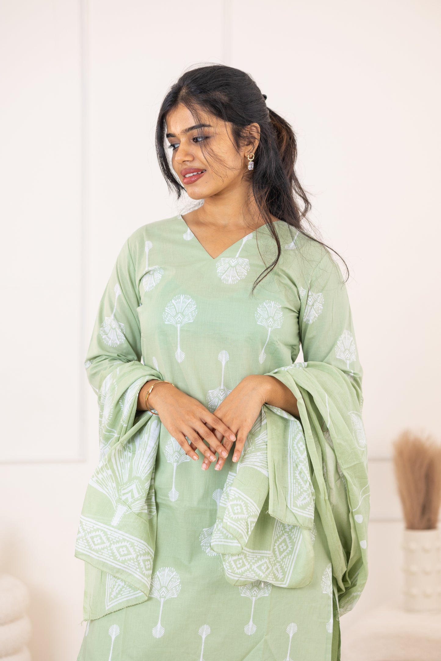 Mayuri salwar set in sage green