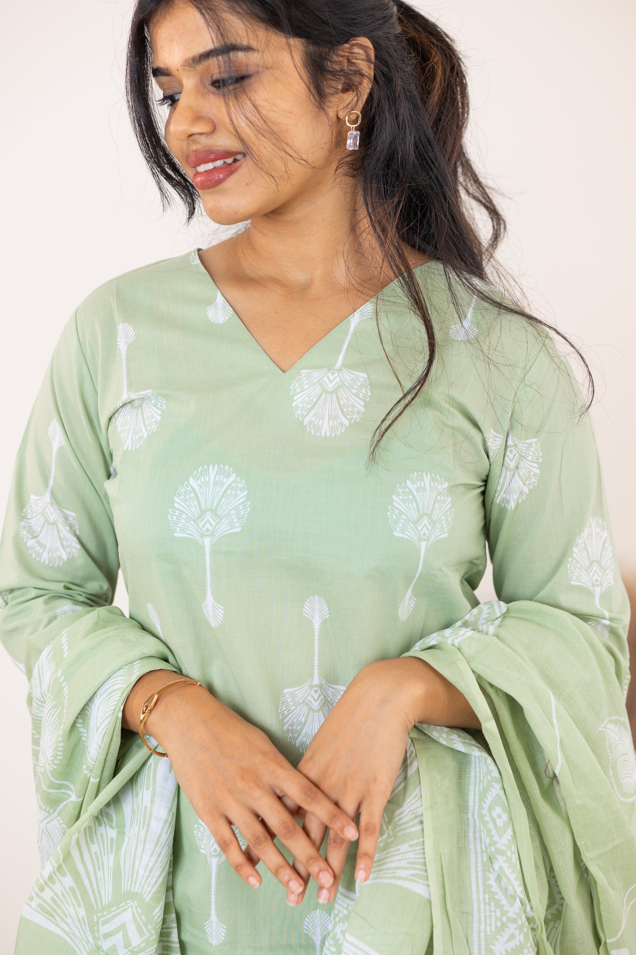 Mayuri salwar set in sage green