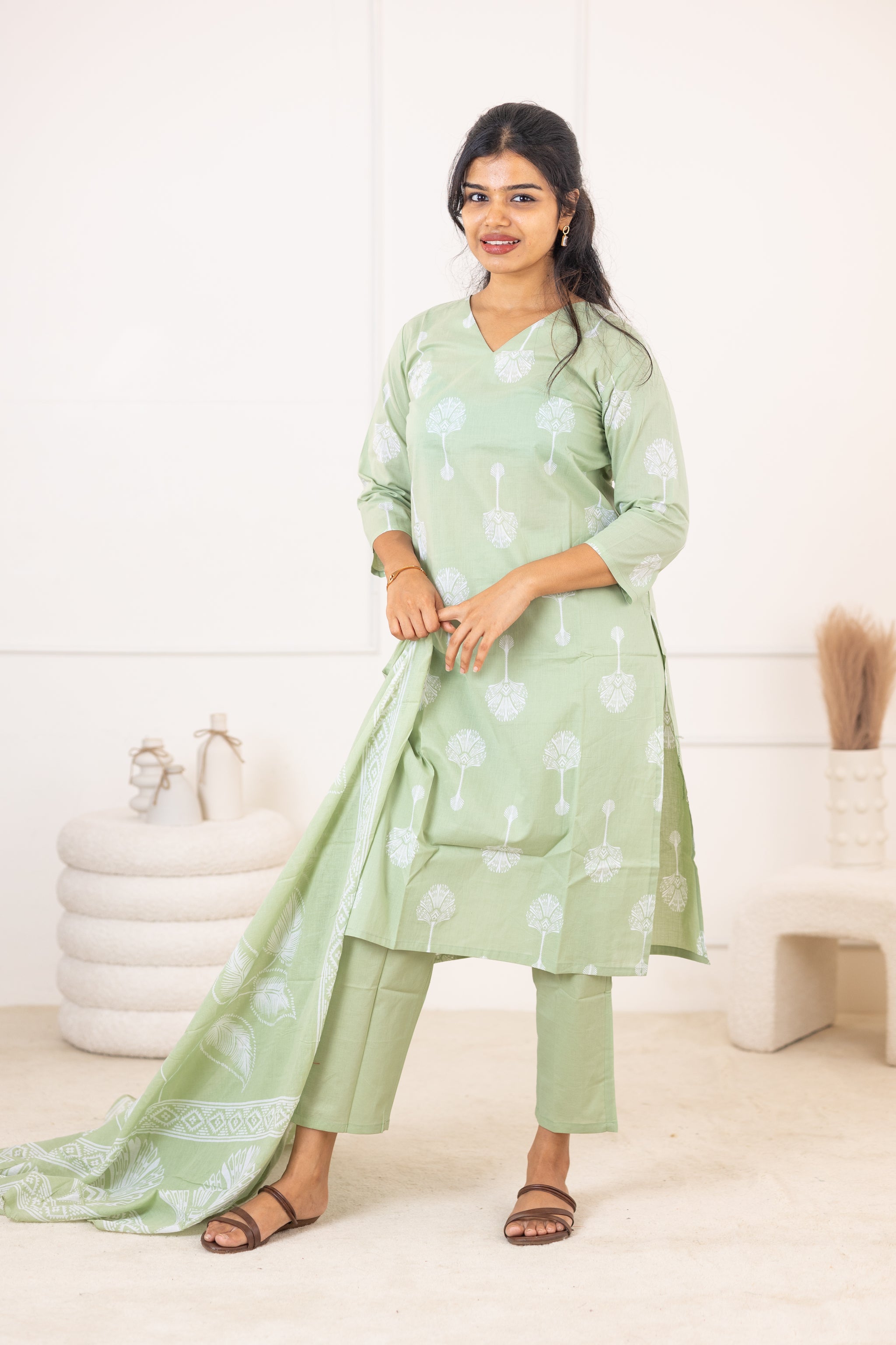 Mayuri salwar set in sage green