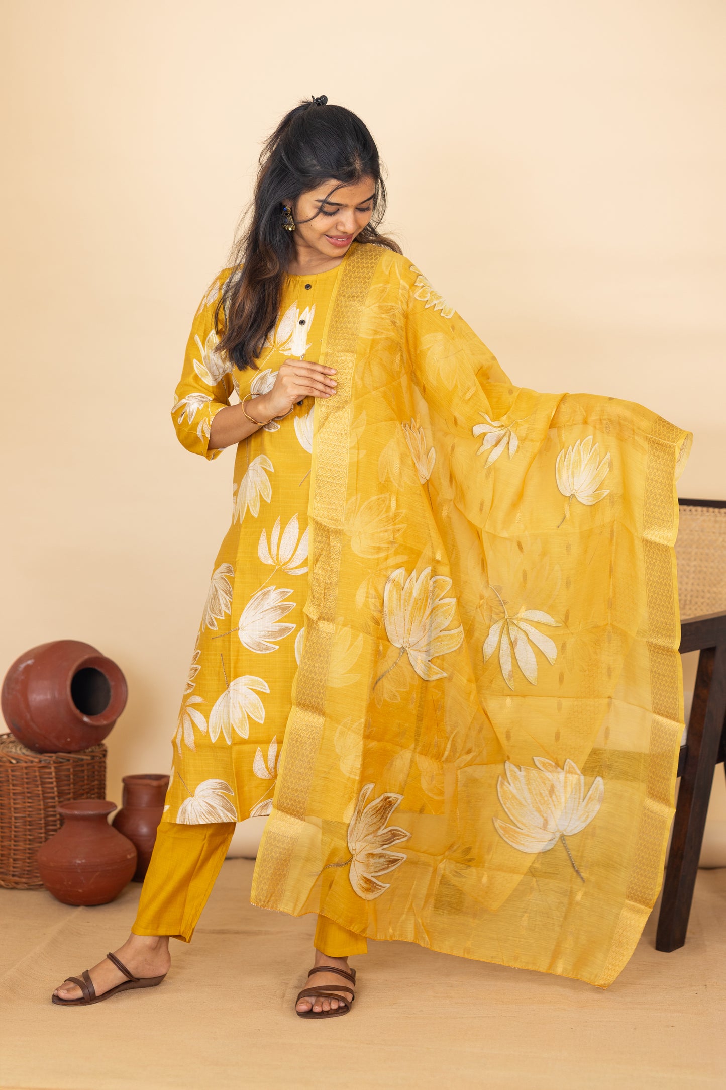 Akshara salwar set in yellow