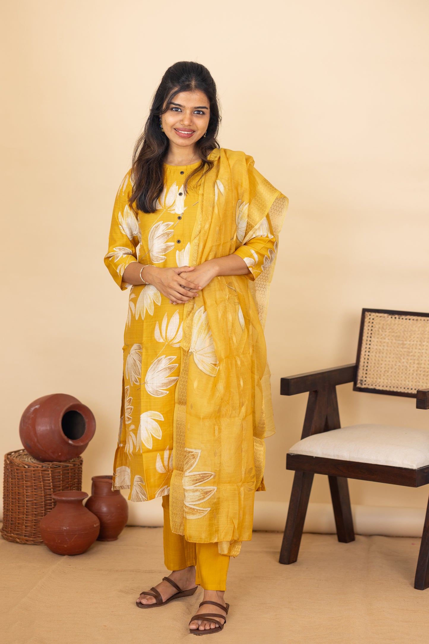 Akshara salwar set in yellow
