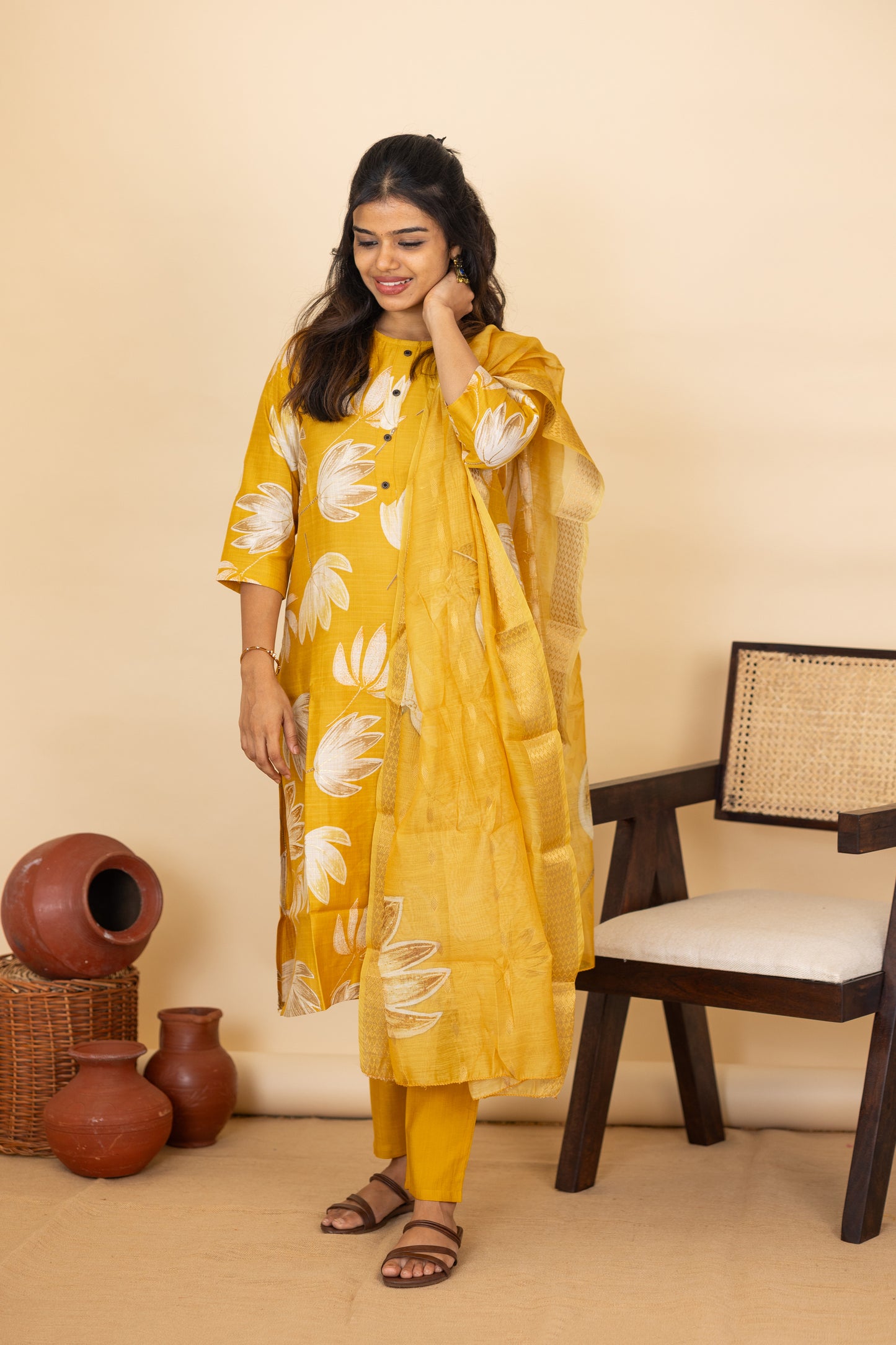 Akshara salwar set in yellow