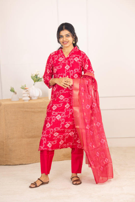 Dharshini salwar set in sage red
