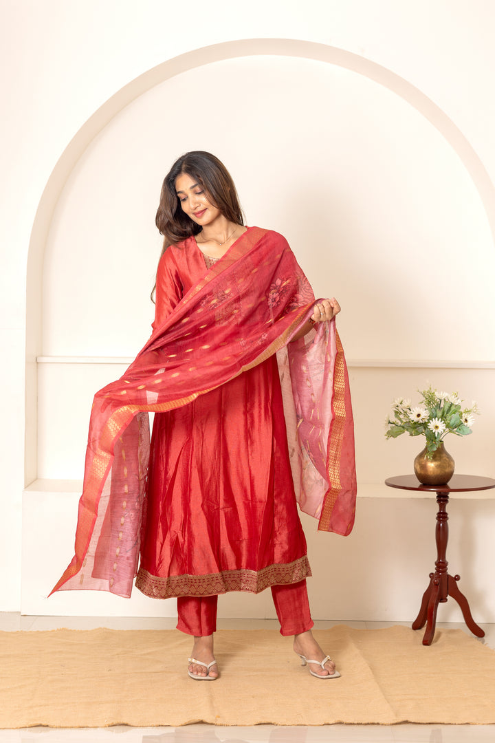 Anaghaa salwar set in ruby