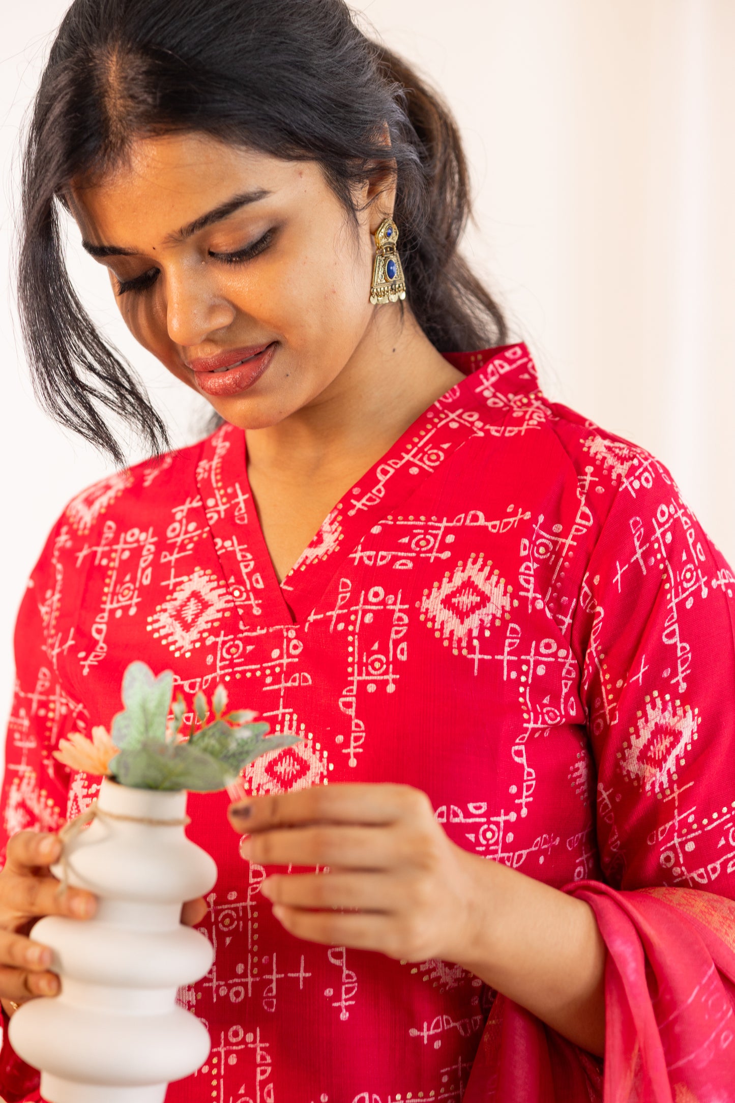 Dharshini salwar set in sage red