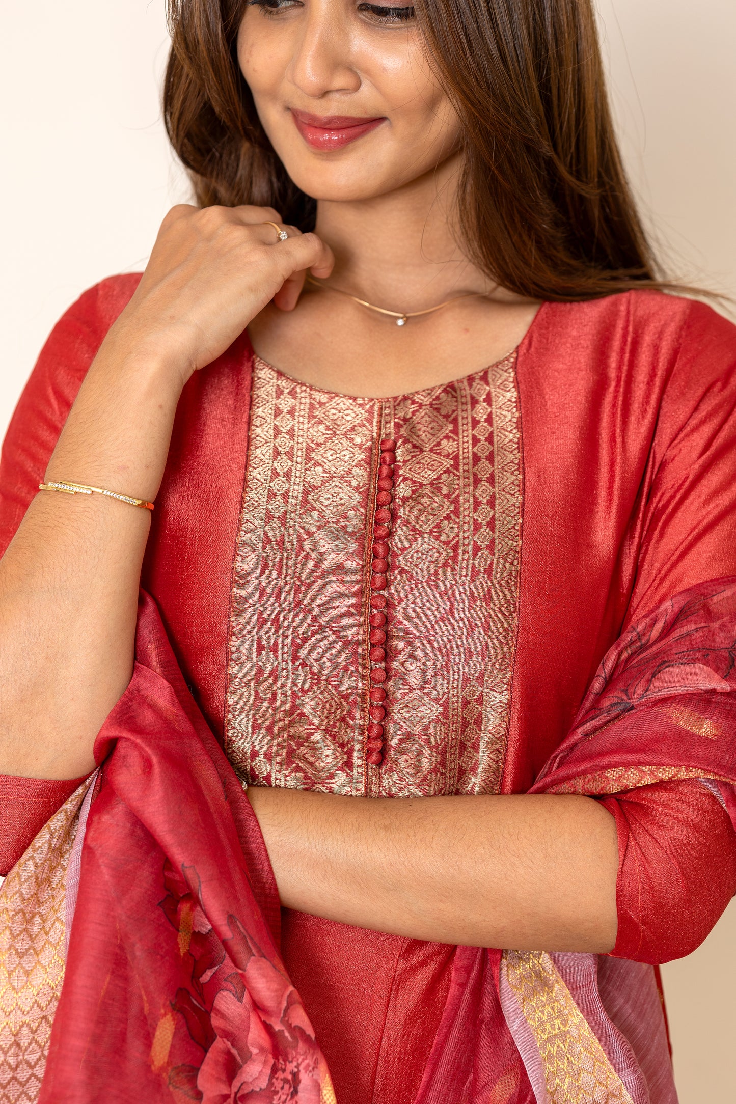 Anaghaa salwar set in ruby