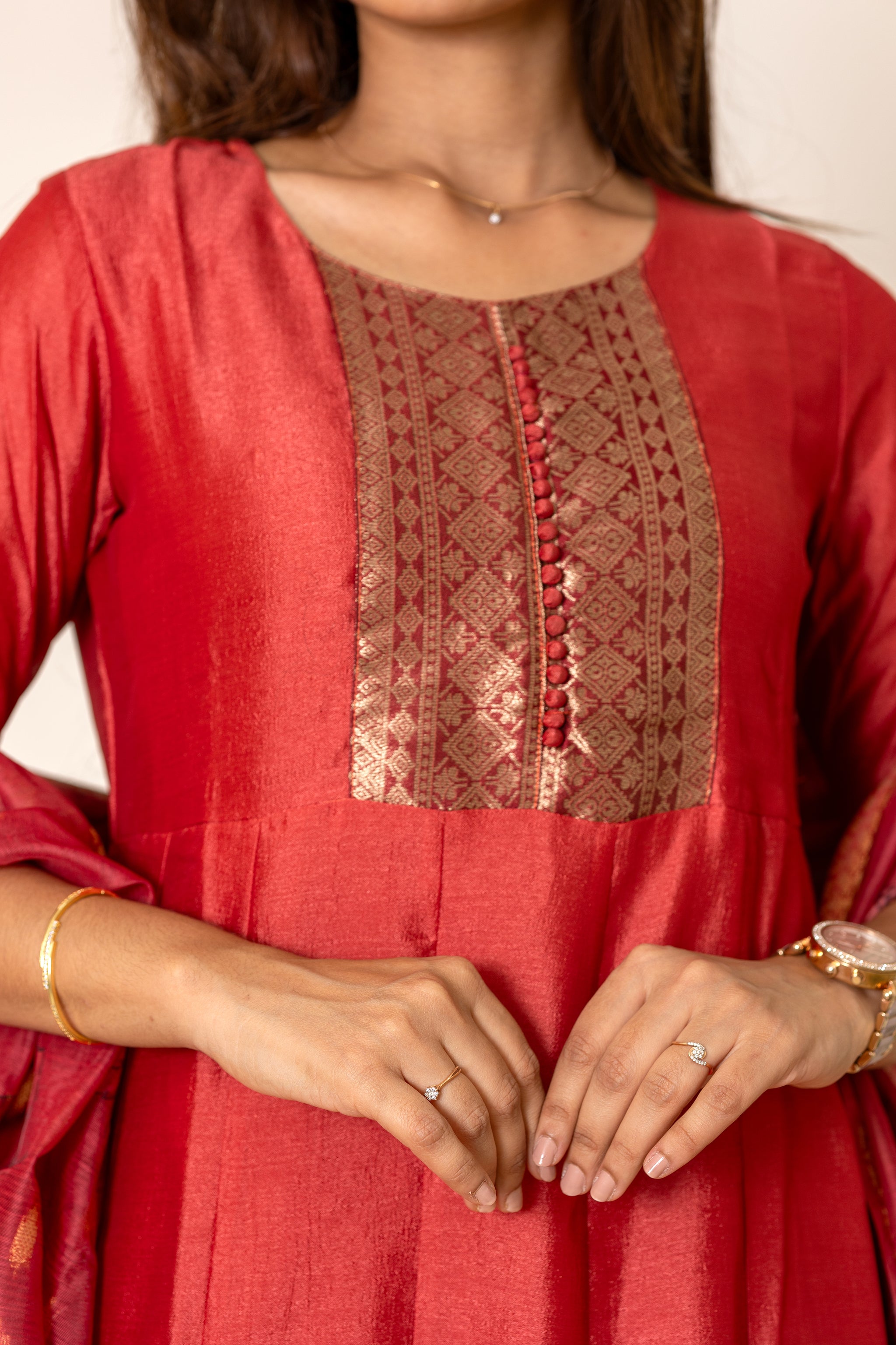 Anaghaa salwar set in ruby