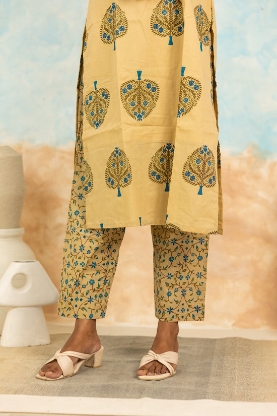 Kurinji soft cotton kurti set in cream