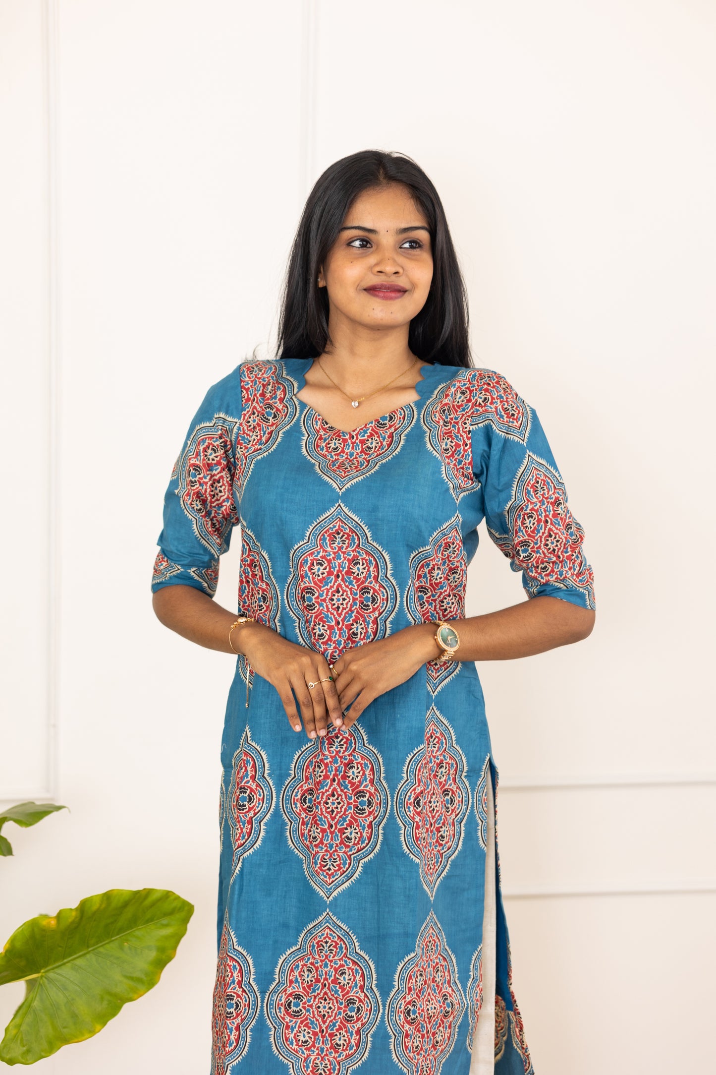 Vismaya cotton kurti in blue