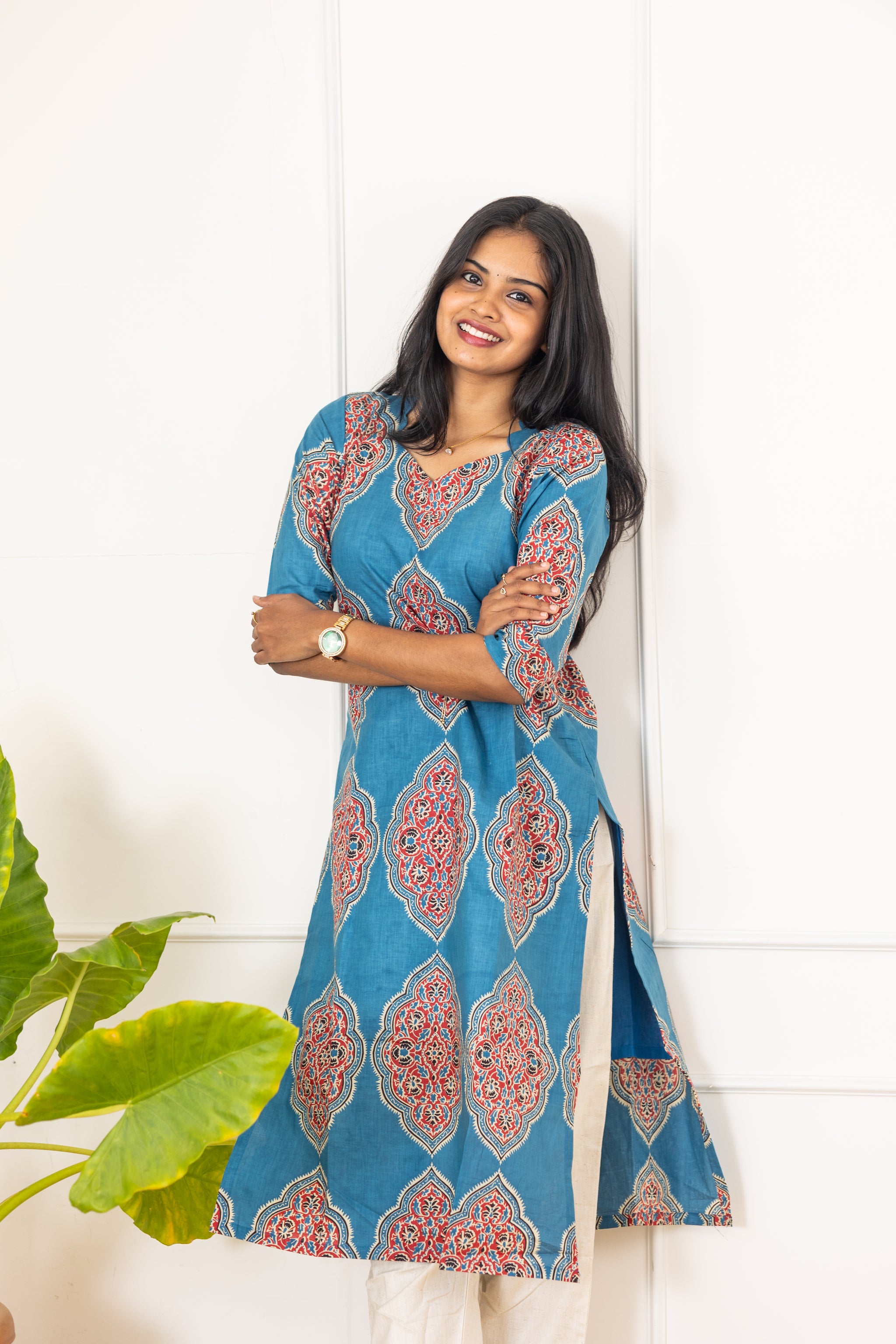Vismaya cotton kurti in blue