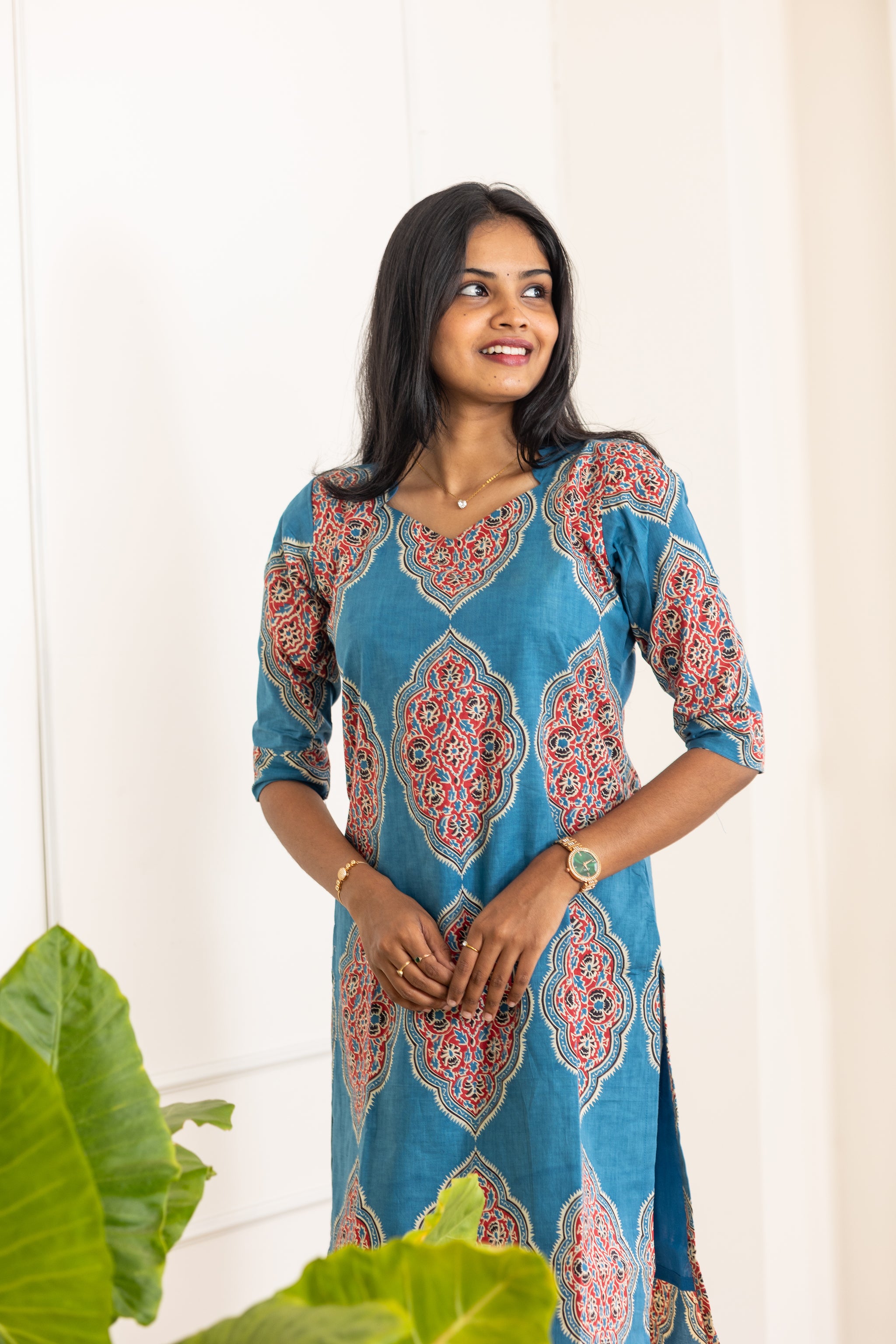 Vismaya cotton kurti in blue