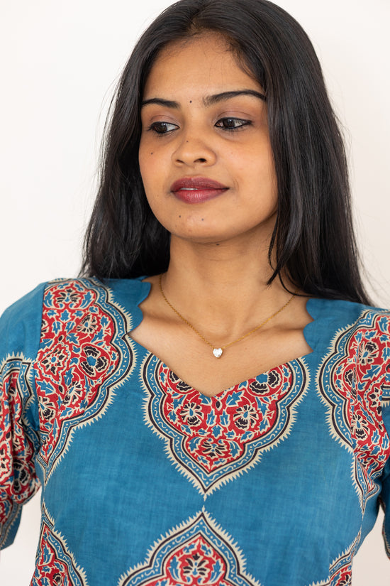 Vismaya cotton kurti in blue
