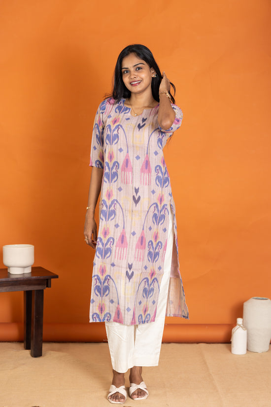 Aadhirai kora cotton kurti in cream