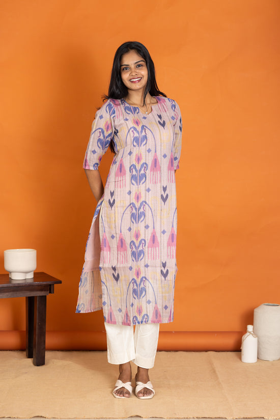 Aadhirai kora cotton kurti in cream