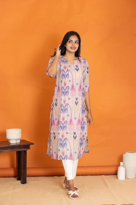 Aadhirai kora cotton kurti in cream