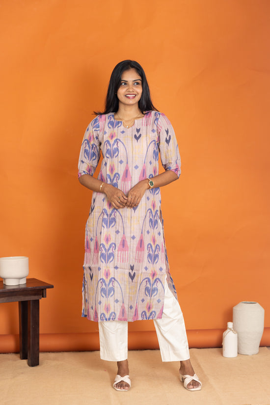 Aadhirai kora cotton kurti in cream