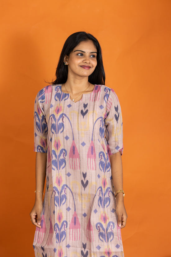 Aadhirai kora cotton kurti in cream