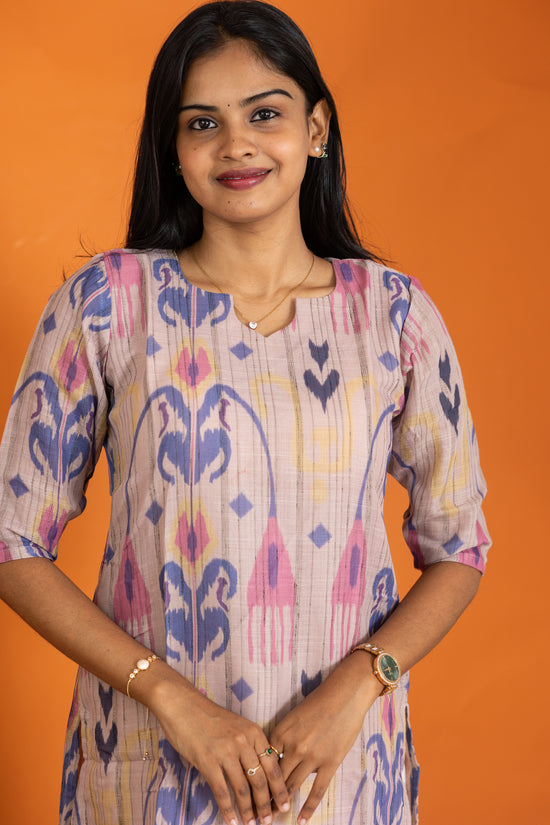 Aadhirai kora cotton kurti in cream