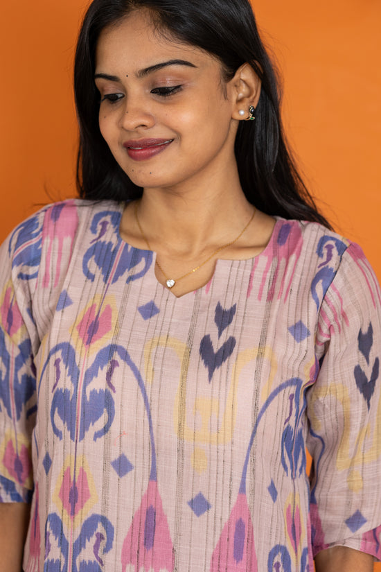 Aadhirai kora cotton kurti in cream