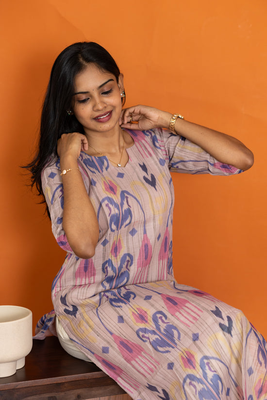 Aadhirai kora cotton kurti in cream
