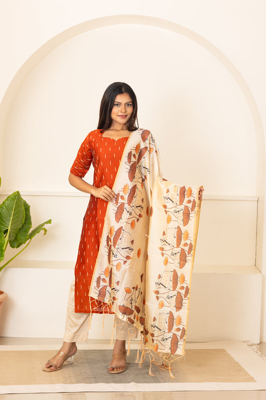 Iyraa salwar set in pumpkin shade
