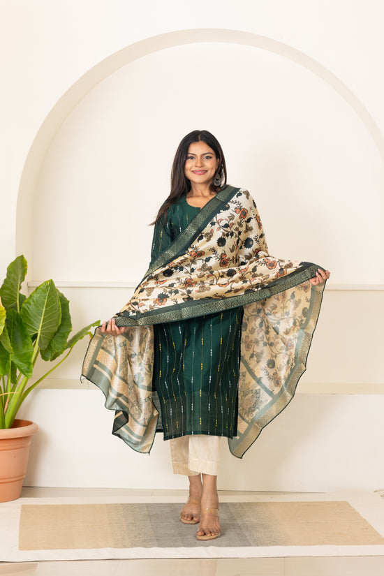 Mythiri salwar set in dark green
