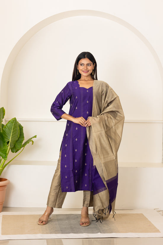 Mynaa salwar set in violet