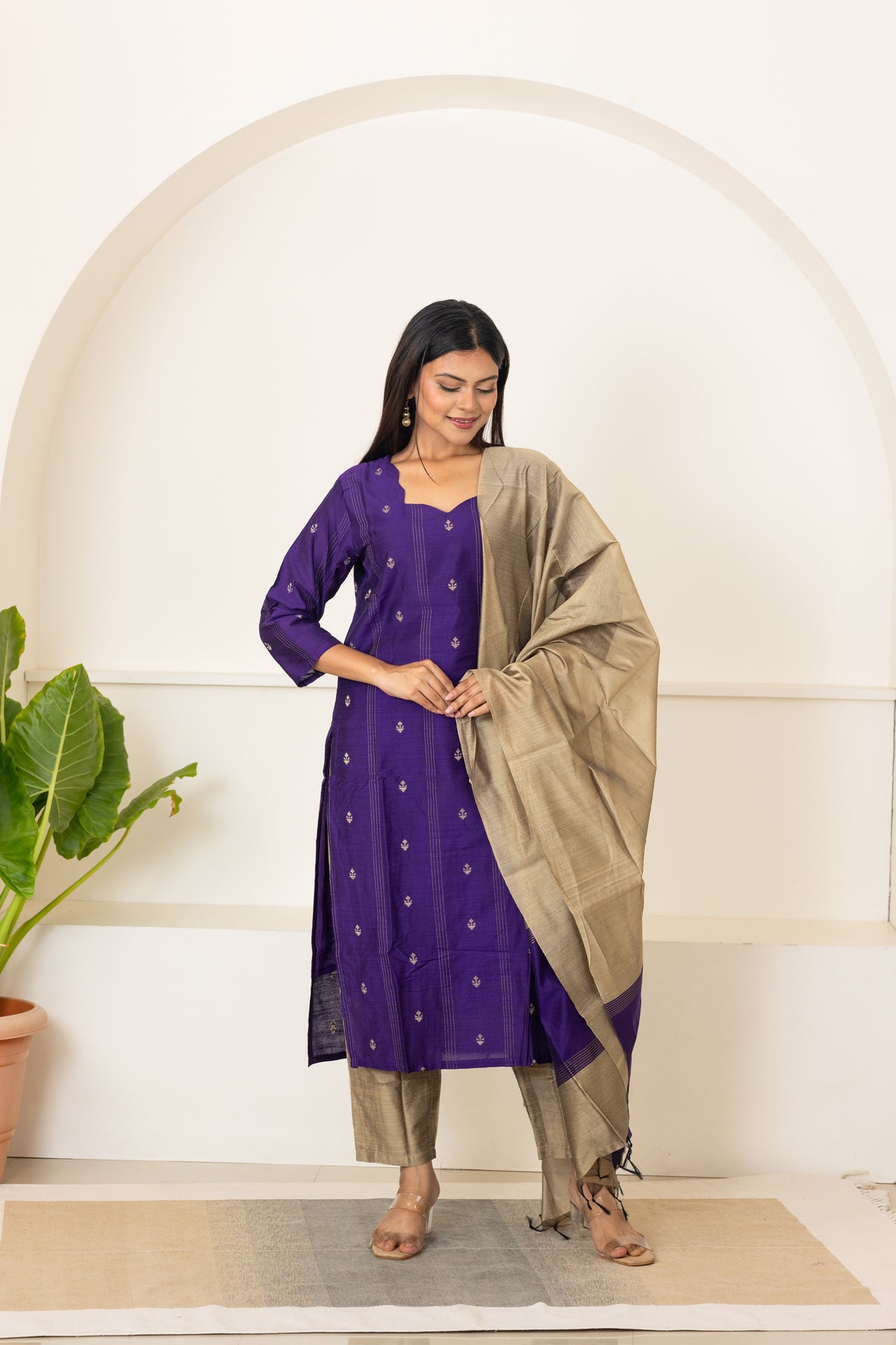 Mynaa salwar set in violet