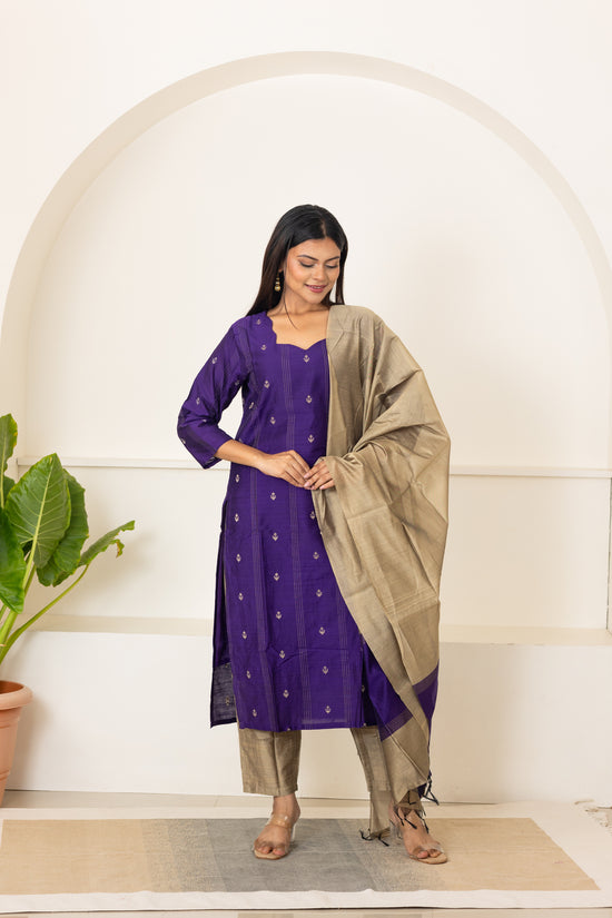 Mynaa salwar set in violet