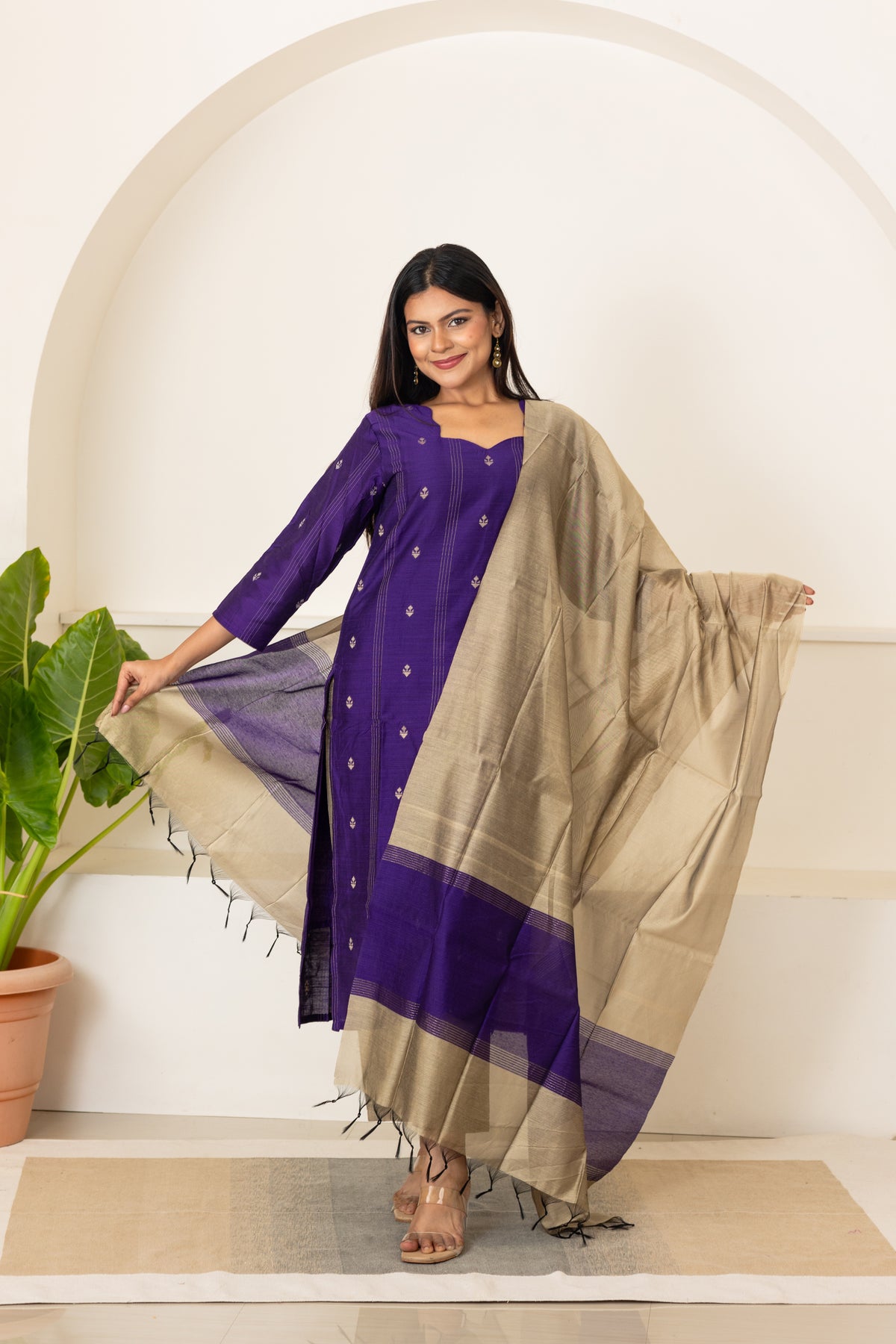 Mynaa salwar set in violet