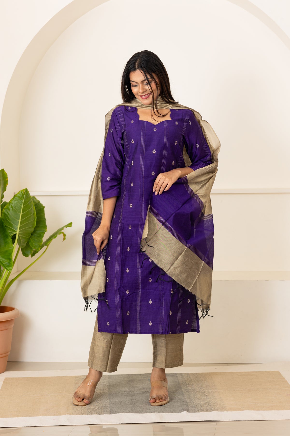 Mynaa salwar set in violet