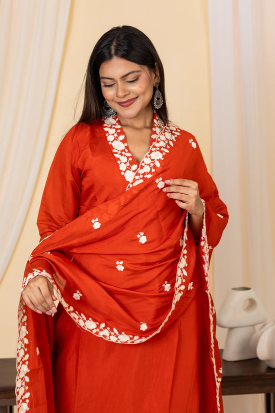 Nandhini salwar set in pumpkin shade