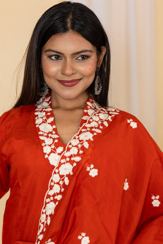 Nandhini salwar set in pumpkin shade