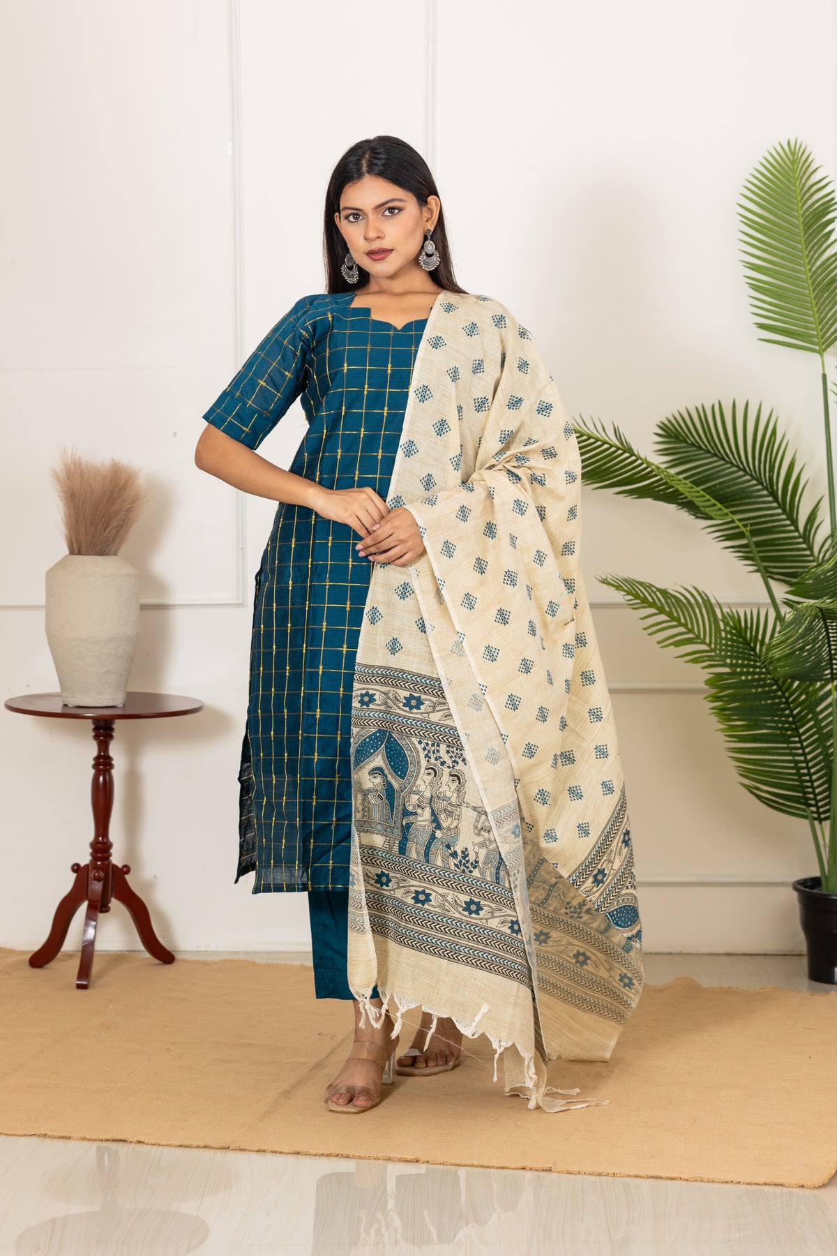 Saiyaraa salwar set in deep teal
