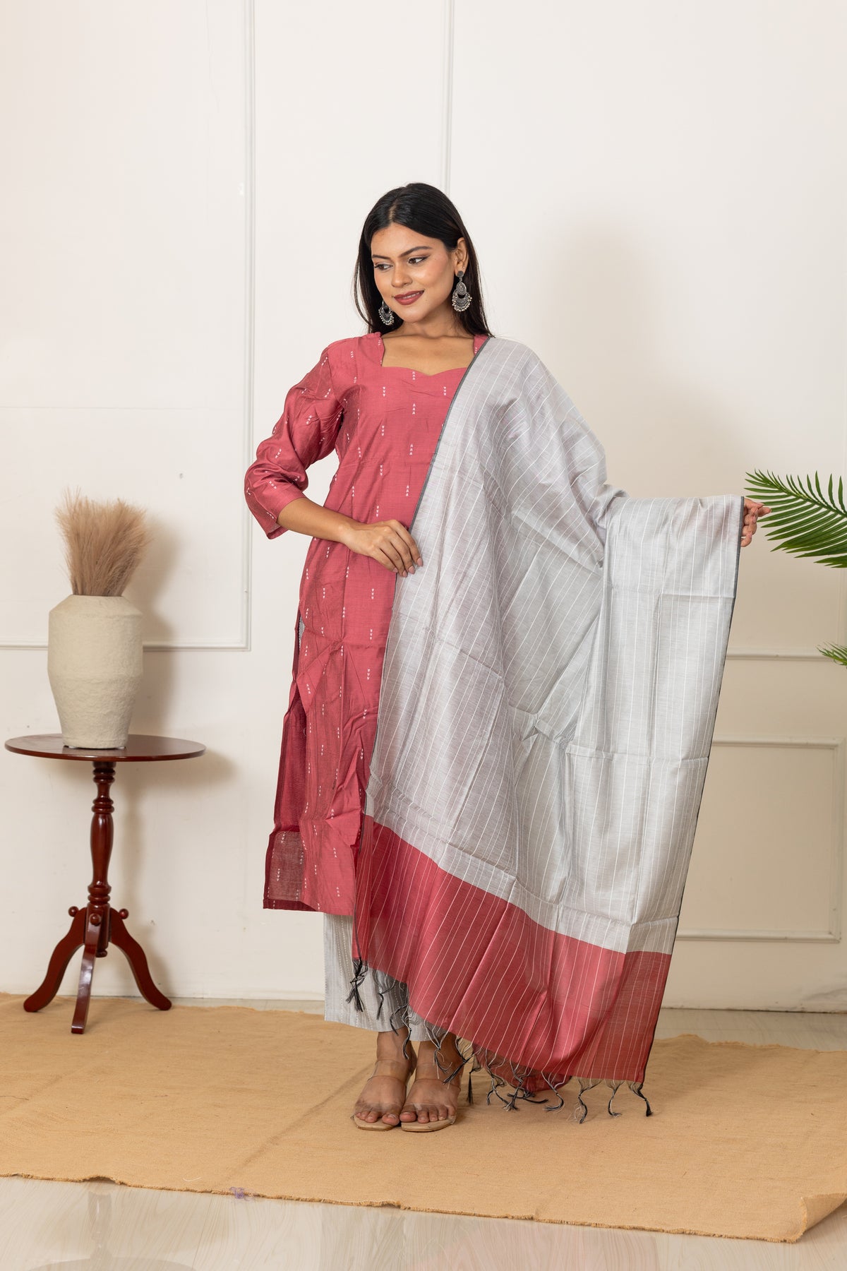 Alka salwar set in rose shade
