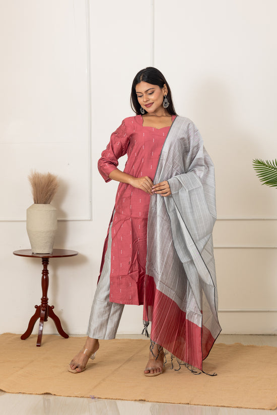 Alka salwar set in rose shade
